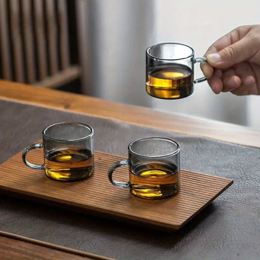 6 Pcs 100ml Black Teacups for Home and Office Use